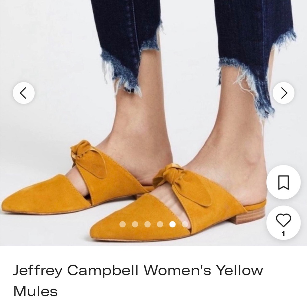 Jeffrey Campbell Charlie - Women's Mustard Yellow Suede Mules